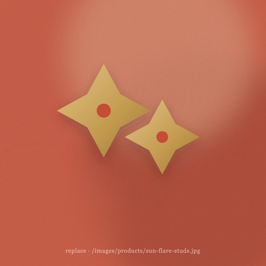 Gold star burst stud earrings